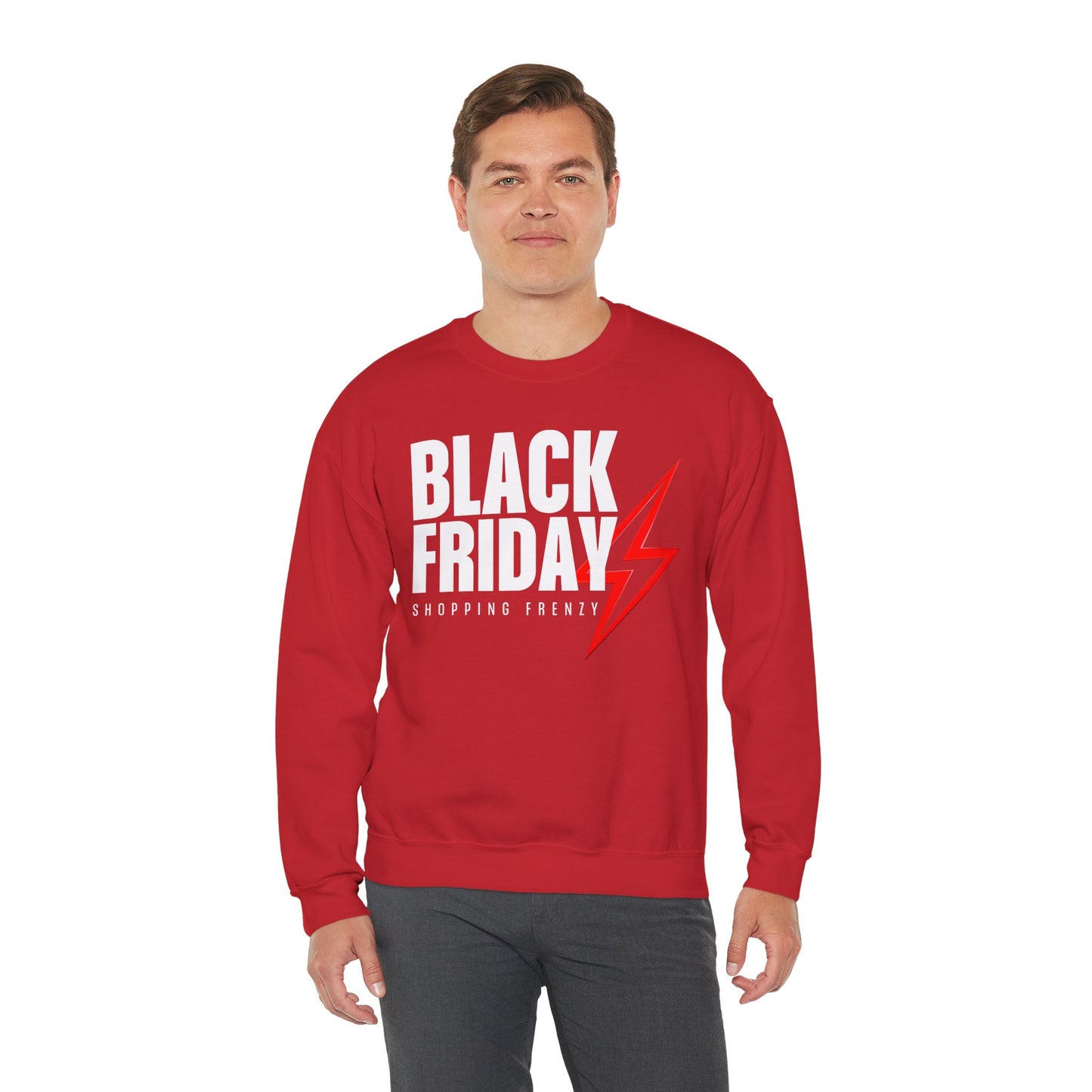 Black Friday Shopping Frenzy Sweatshirt - Lightning Graphic Crewneck