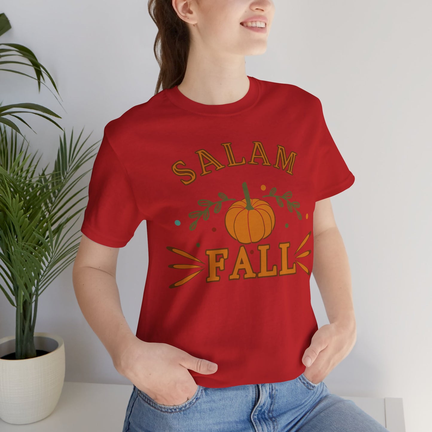 Salam Fall Pumpkin Graphic Tee T-Shirt - Cozy Autumn Pumpkin Graphic Unisex Tee