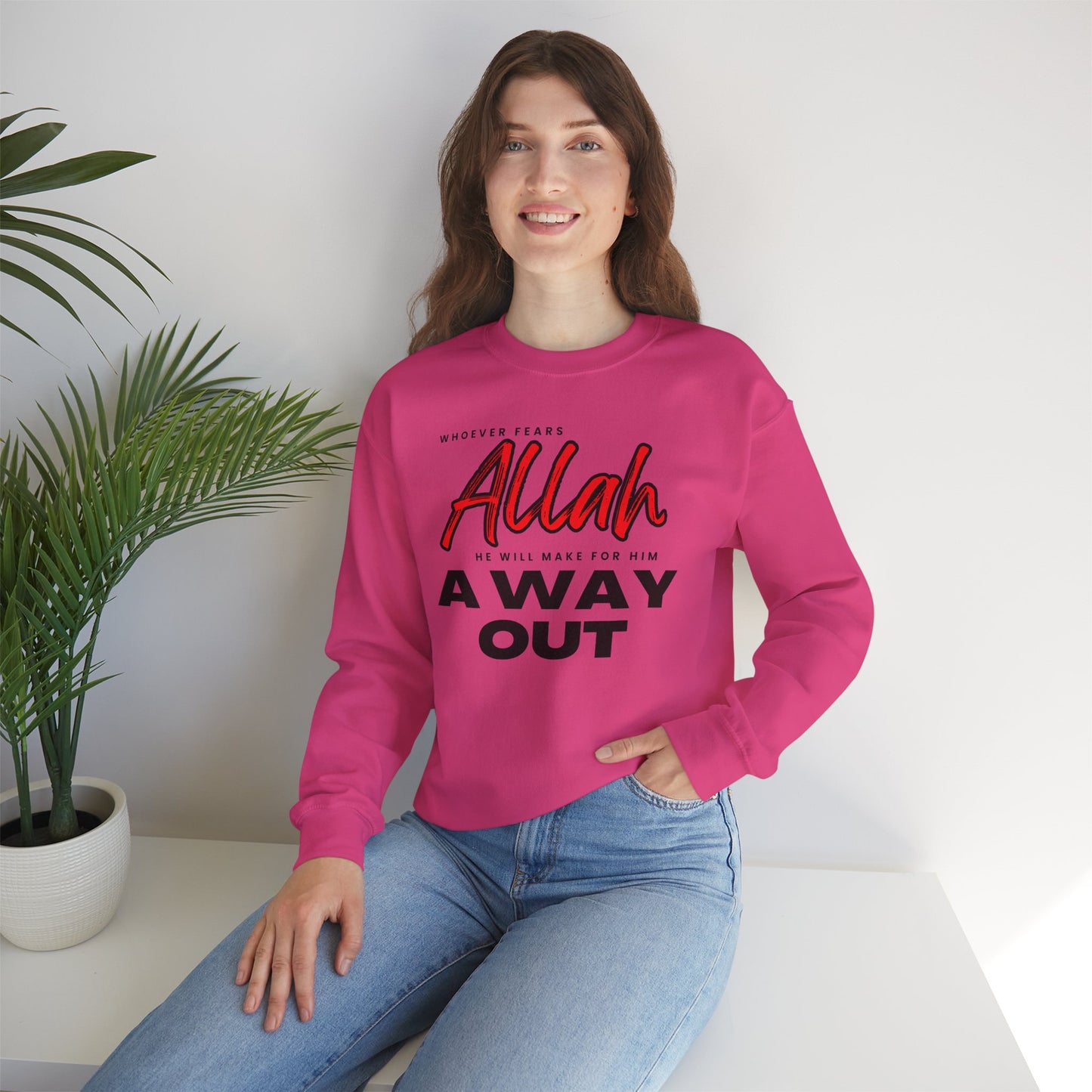 Fear Allah Way Typographic Sweatshirt - Cozy Soft Cotton Unisex Statement Sweatshirt