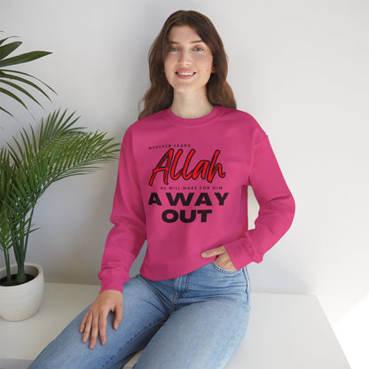 Fear Allah Way Typographic Sweatshirt - Cozy Soft Cotton Unisex Statement Sweatshirt