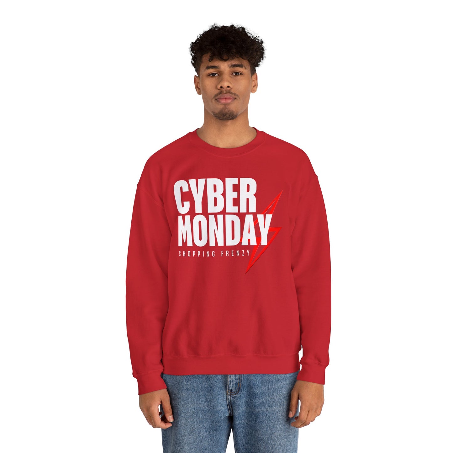 Cyber Monday Shopping Frenzy Sweatshirt - Lightning Graphic Crewneck