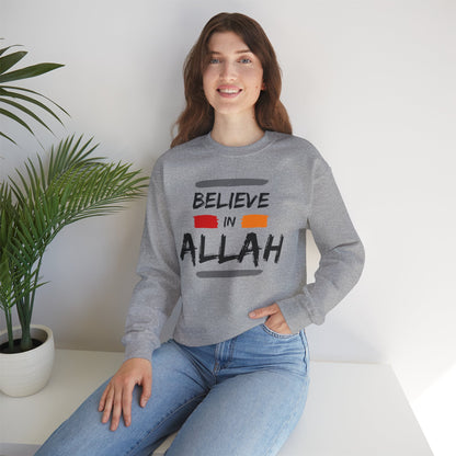Believe in Allah Typographic Sweatshirt - Cozy Soft Cotton Unisex Statement Sweatshirt