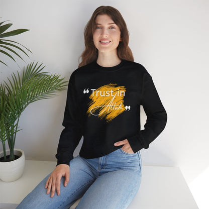 Trust in Allah Graphic Tee Sweatshirt - Trust in Allah Typography Islamic Unisex Sweatshirt
