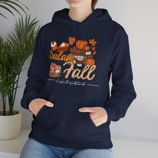 Salam Fall Alhamdulillah Graphic Hoodie - Alhamdulillah Arabic Calligraphy Islamic Unisex Hoodie