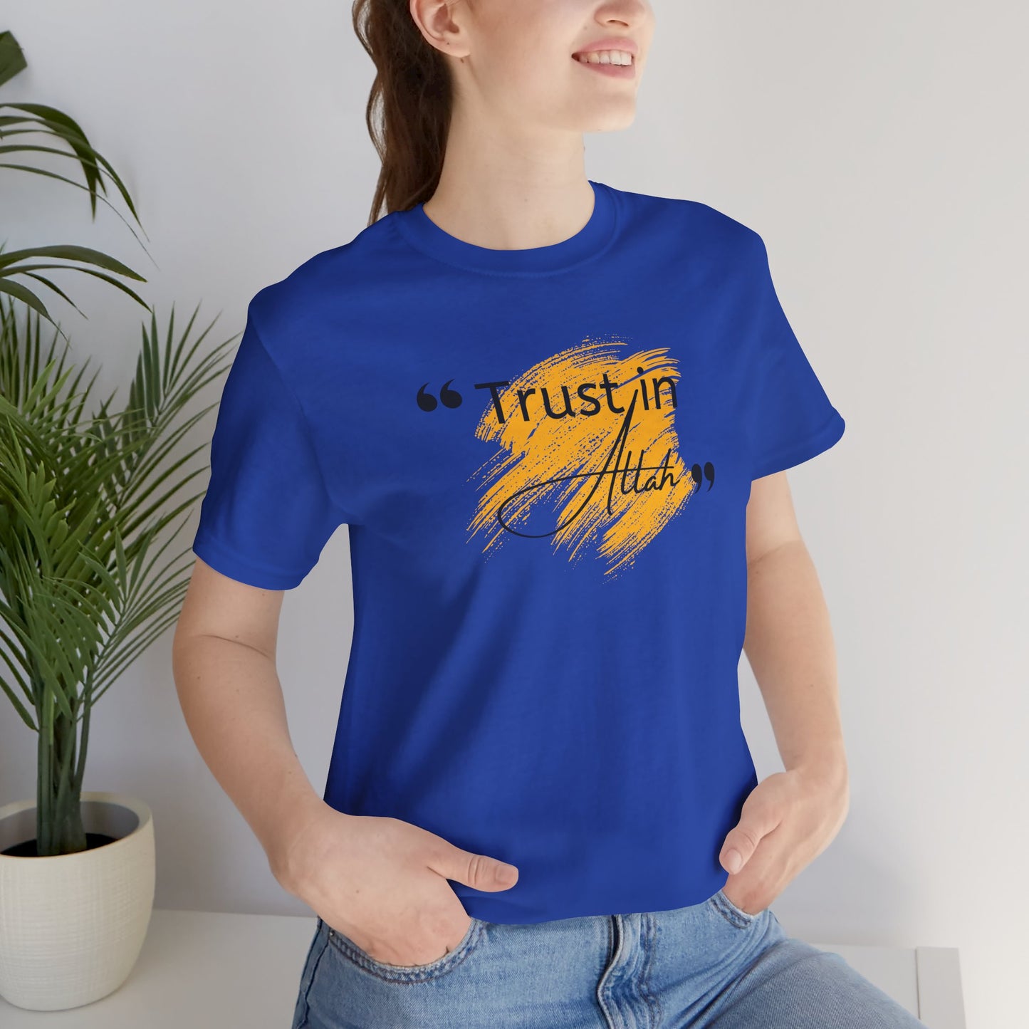Trust in Allah Graphic Tee T-Shirt - Trust in Allah Typography Islamic Unisex Tee