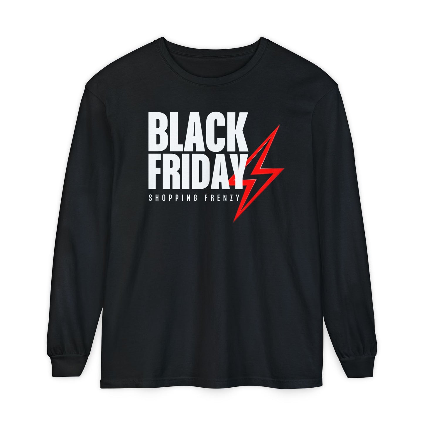 Black Friday Shopping Frenzy Long Sleeve - Lightning Graphic Tee