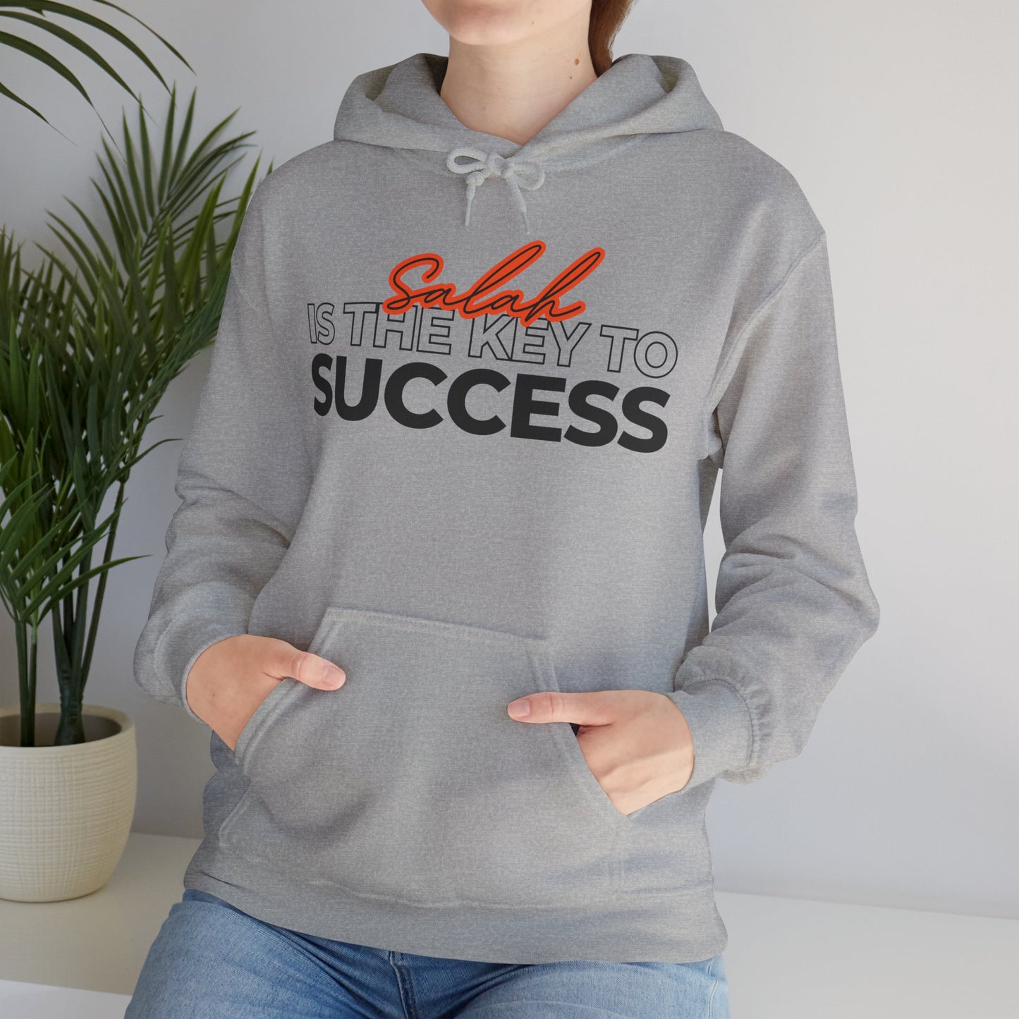 Salah is the Key to Success Typographic Hoodie - Cozy Soft Cotton Unisex Statement Hoodie