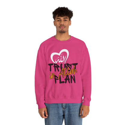 Trust in Allah's Plan Typographic Sweatshirt - Tawakkul Cozy Soft Cotton Unisex Sweatshirt