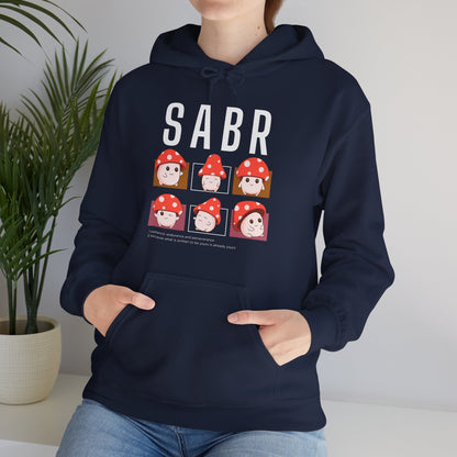 Sabr Typographic Hoodie - Cute Mushroom Cozy Soft Cotton Unisex Statement Hoodie