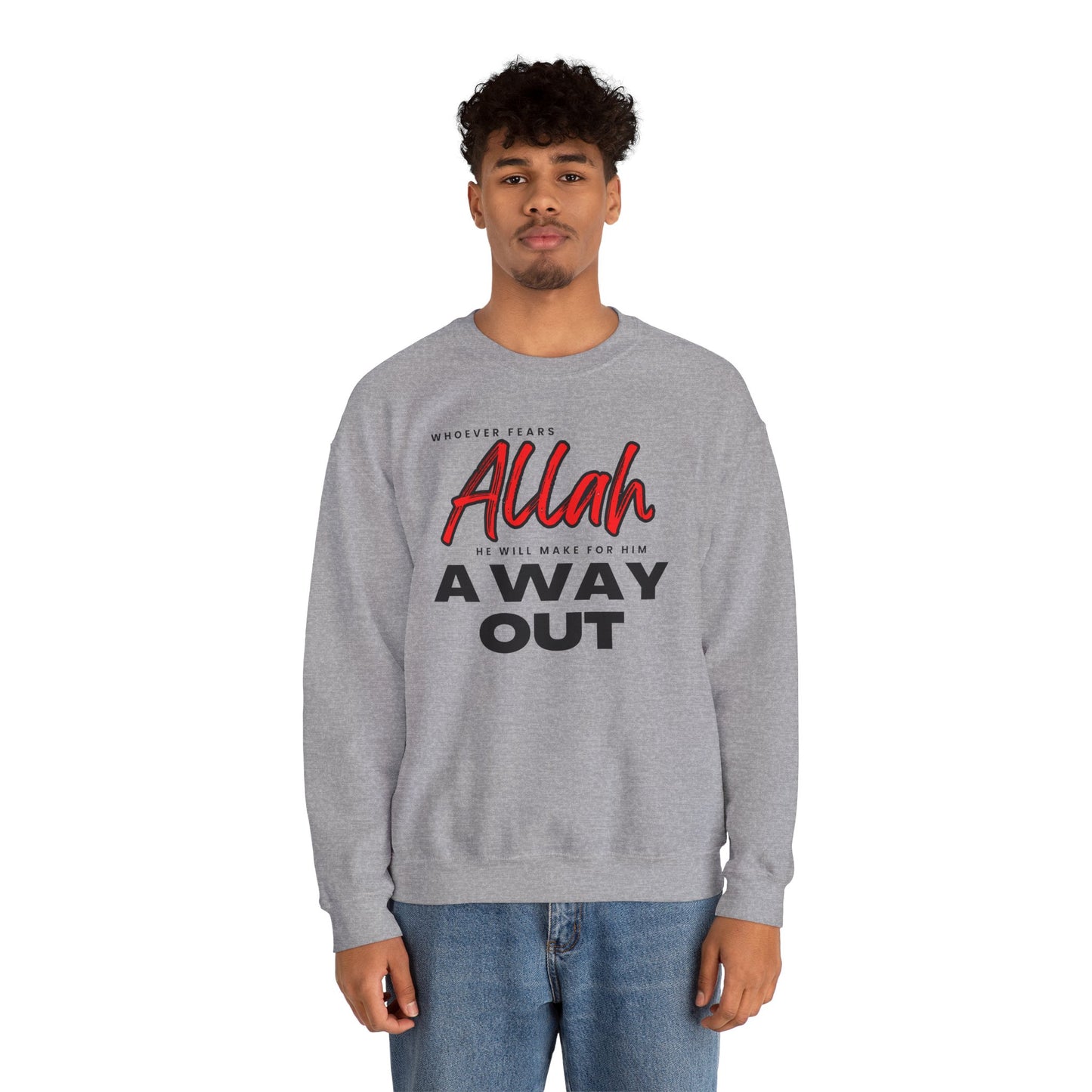Fear Allah Way Typographic Sweatshirt - Cozy Soft Cotton Unisex Statement Sweatshirt