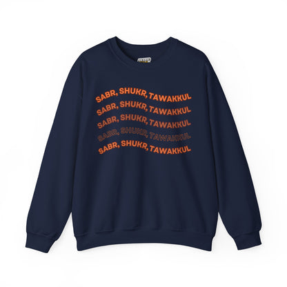 Sabr Shukr Tawakkul Typographic Sweatshirt - Cozy Soft Cotton Unisex Sweatshirt