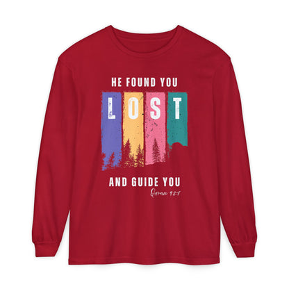 He Found You lost And Guide You Graphic Long-Sleeve Tee T-Shirt - He Found You lost And Guide You Typography Islamic Unisex Long-Sleeve Tee
