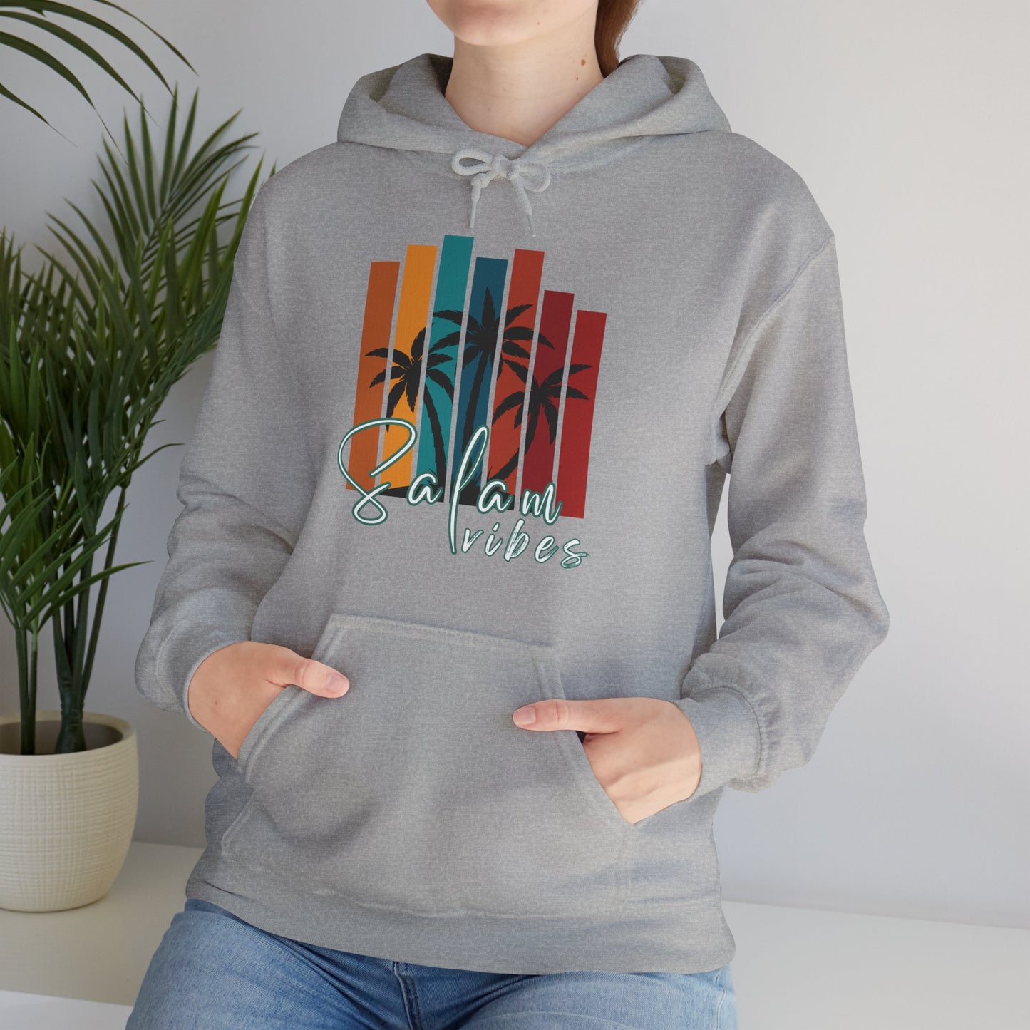 Salam Vibes Palm Tree Graphic Hoodie - Cozy Soft Cotton Graphic Unisex Hoodie
