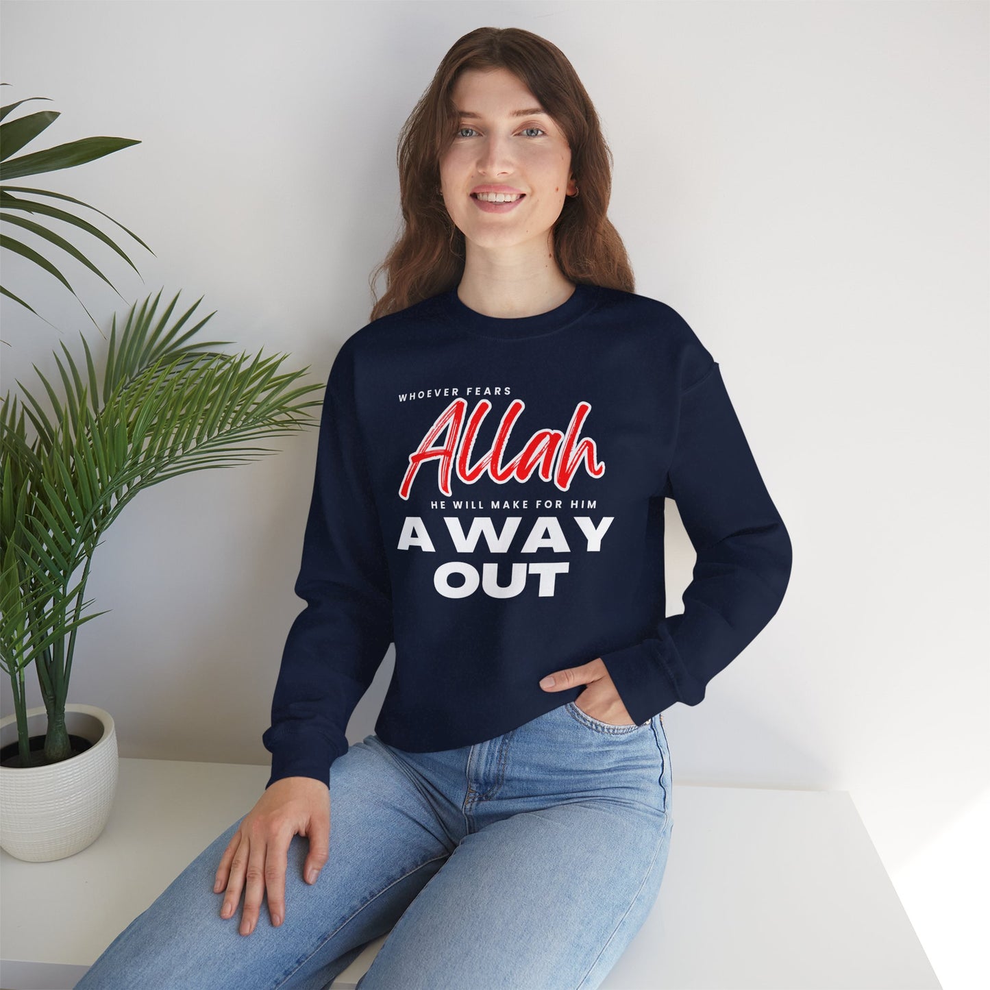 Fear Allah Way Typographic Sweatshirt - Cozy Soft Cotton Unisex Statement Sweatshirt