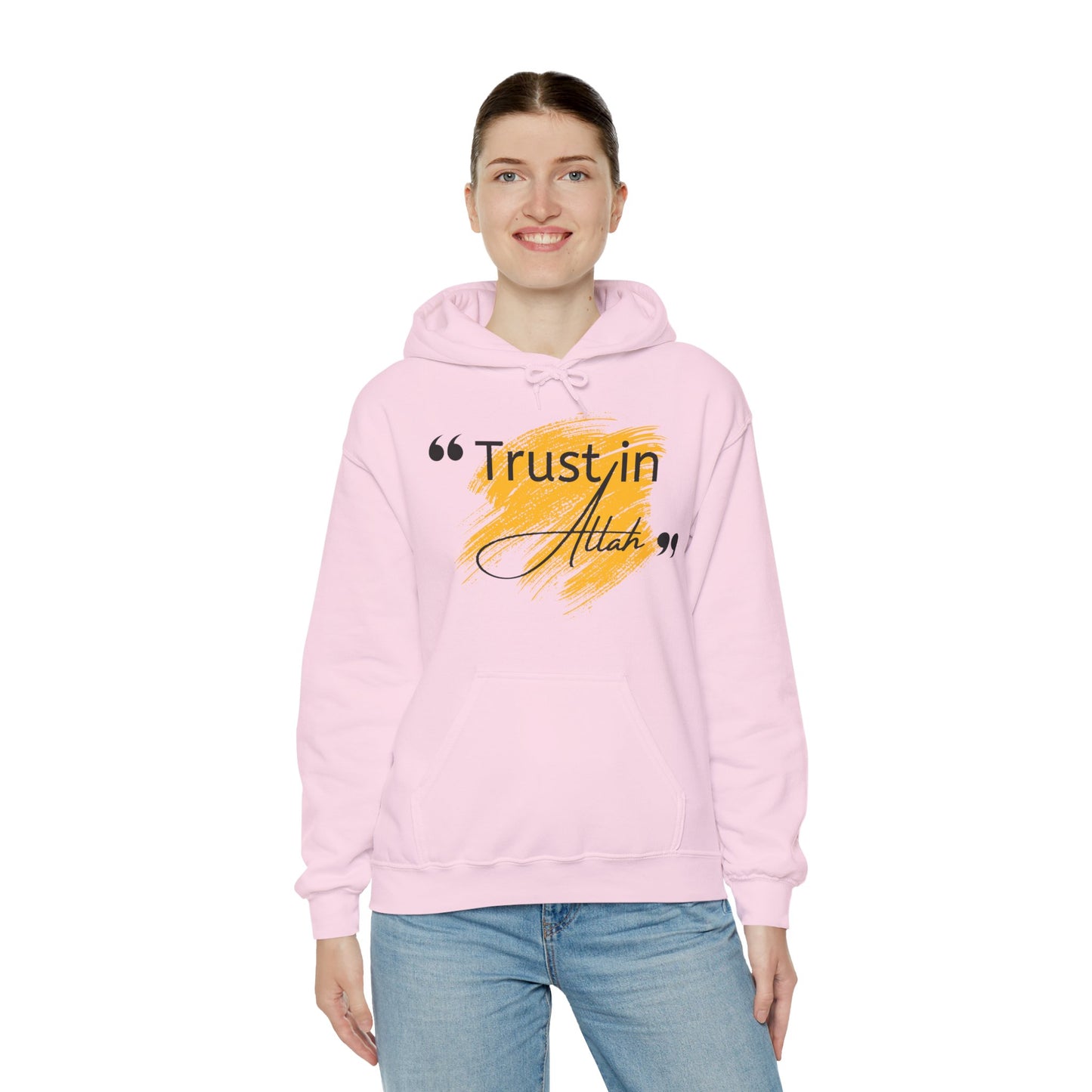 Trust in Allah Graphic Tee Hoodie - Trust in Allah Typography Islamic Unisex Hoodie