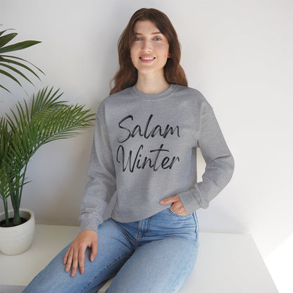 Salam Winter Typographic Sweatshirt - Cozy Soft Cotton Unisex Minimalist Graphic Sweatshirt