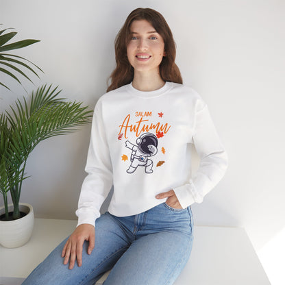 Salam Autumn Cute Astonaut Graphic Sweatshirt - Cozy Autumn Cute Astonaut Graphic Unisex Sweatshirt