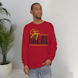 Stay Halal Graphic Long-Sleeve Tee T-Shirt - Soft Cozy Stay Halal Graphic Unisex Long-Sleeve Tee