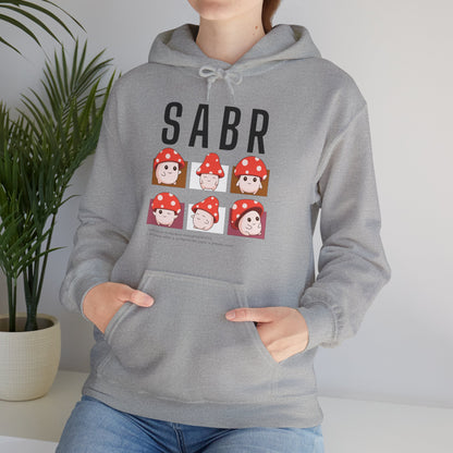 Sabr Typographic Hoodie - Cute Mushroom Cozy Soft Cotton Unisex Statement Hoodie