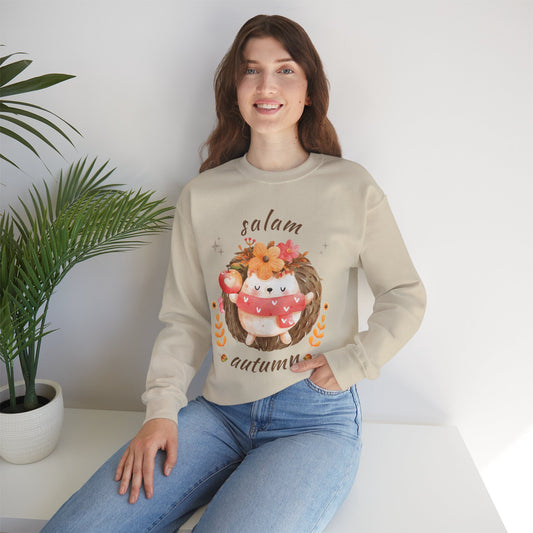 Salam Autumn Cute Hedgehog Sleeping Graphic Sweatshirt - Cozy Autumn Cute Hedgehog Sleeping Graphic Unisex Sweatshirt