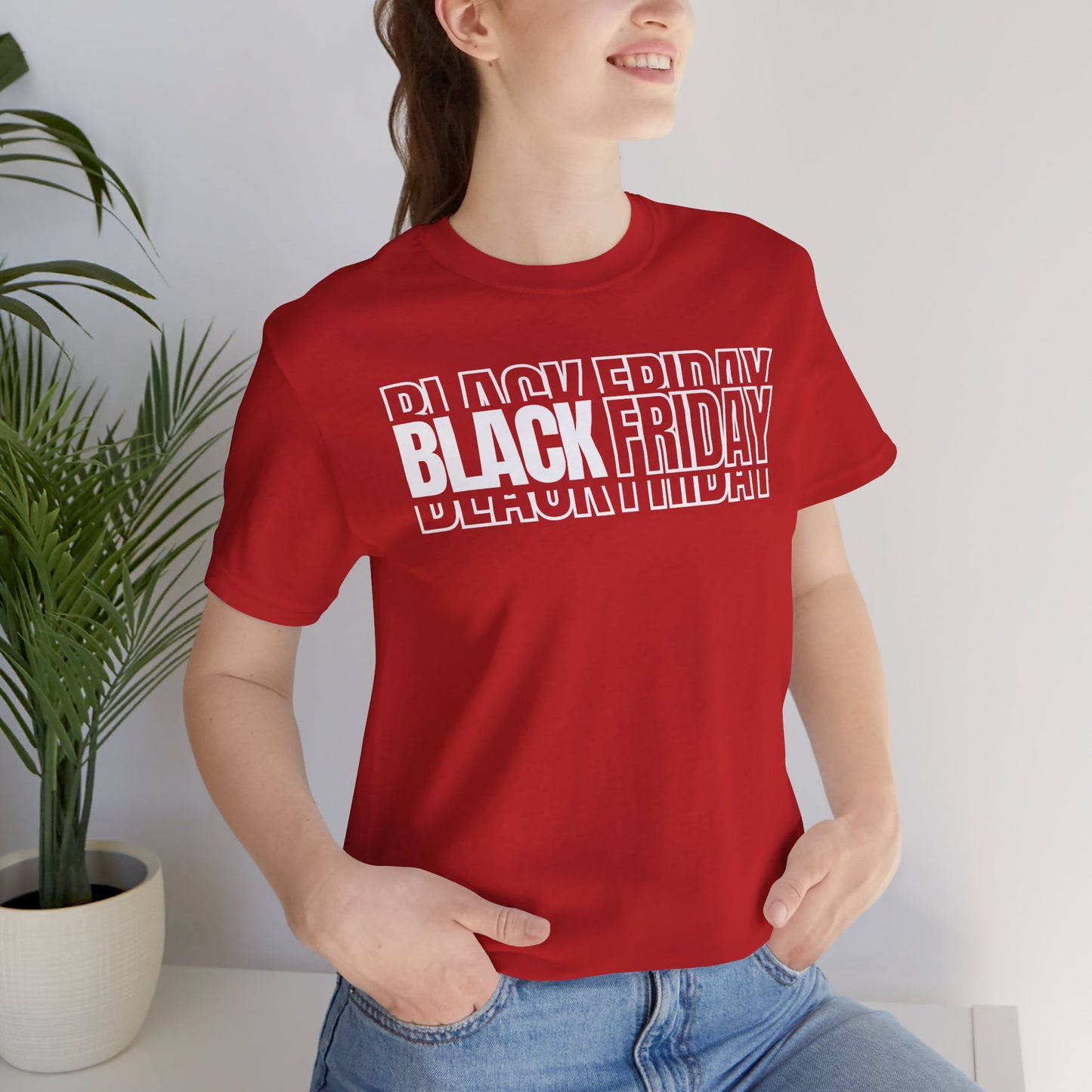 Black Friday Shadow Typography T-Shirt - 3D Graphic Unisex Tee