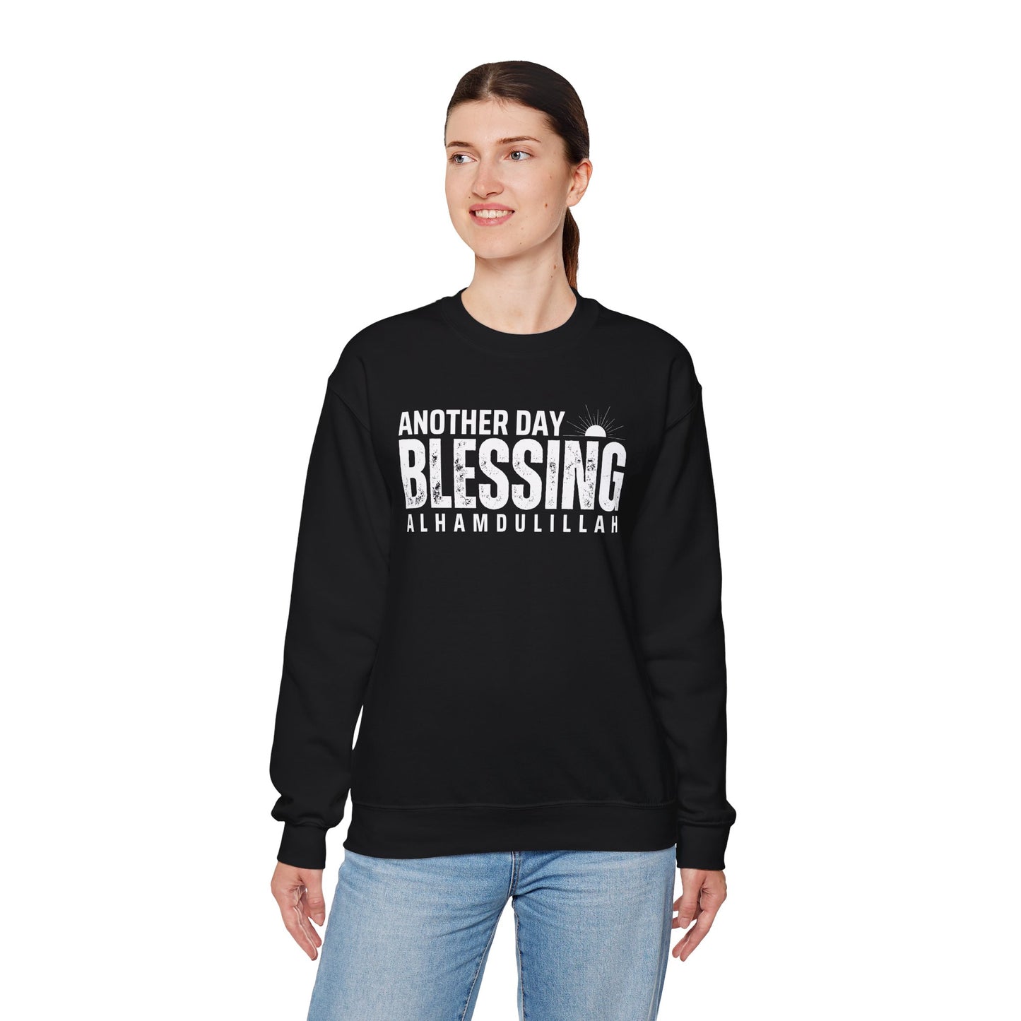 Another Day Another Blessing Alhamdulillah Graphic Sweatshirt - Alhamdulillah Typography Islamic Unisex Sweatshirt