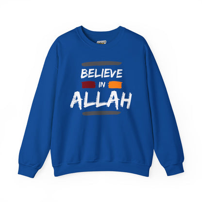 Believe in Allah Typographic Sweatshirt - Cozy Soft Cotton Unisex Statement Sweatshirt