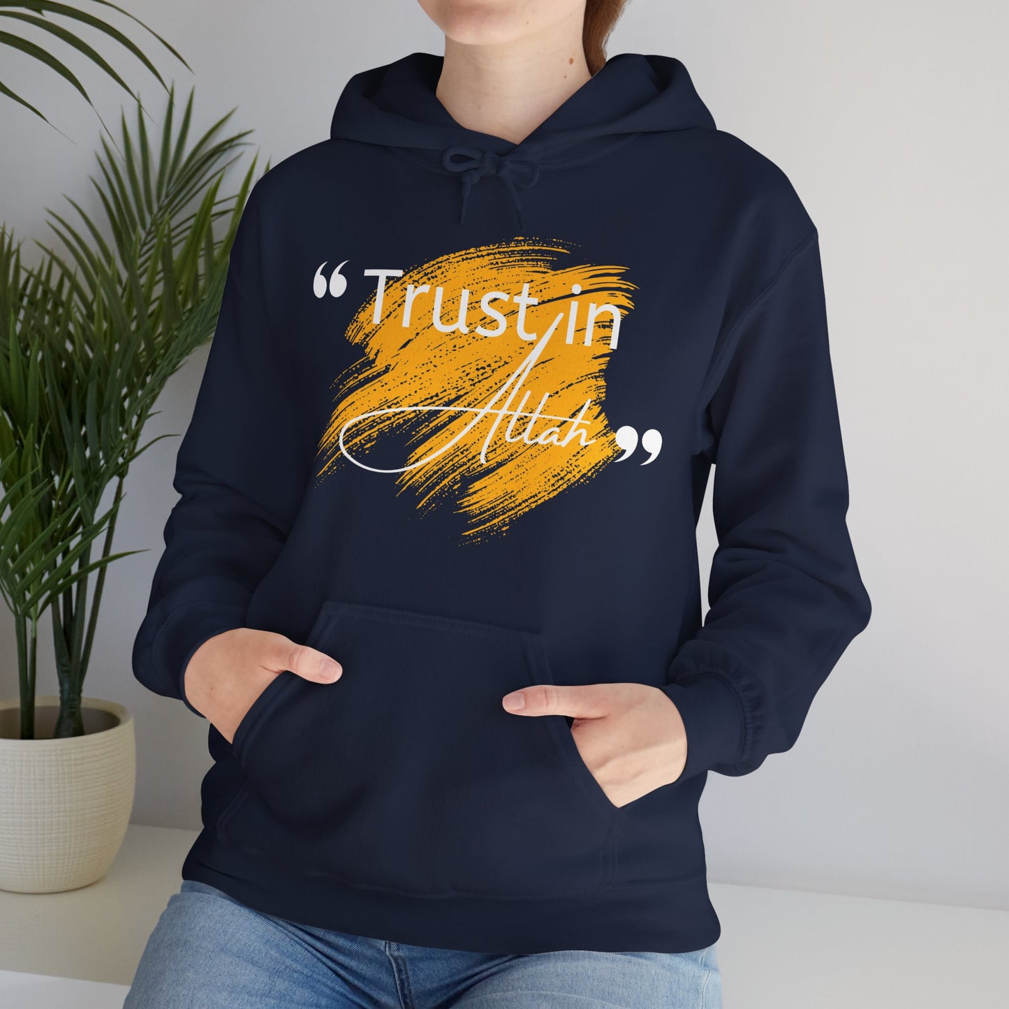 Trust in Allah Graphic Tee Hoodie - Trust in Allah Typography Islamic Unisex Hoodie