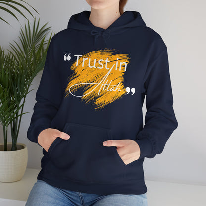 Trust in Allah Graphic Tee Hoodie - Trust in Allah Typography Islamic Unisex Hoodie