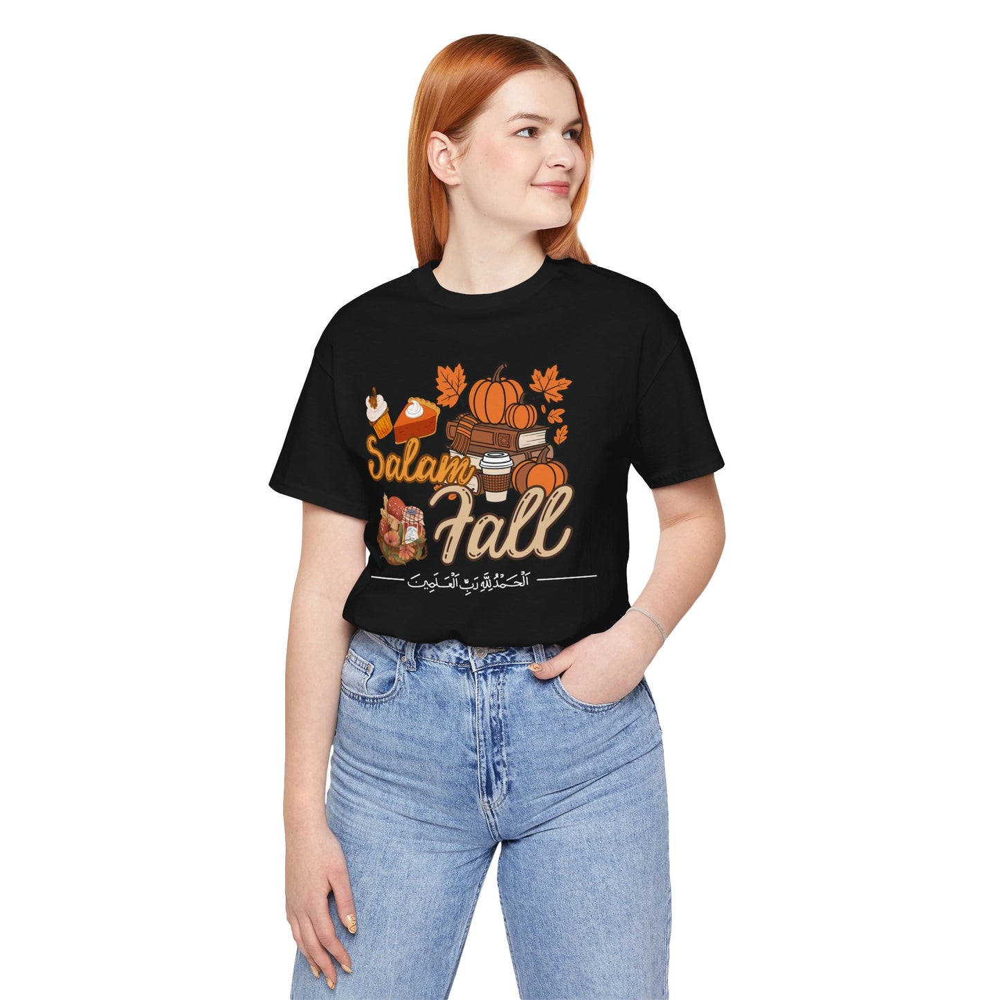 Salam Fall Alhamdulillah Graphic Tee T-Shirt - Alhamdulillah Arabic Calligraphy Islamic Unisex Tee