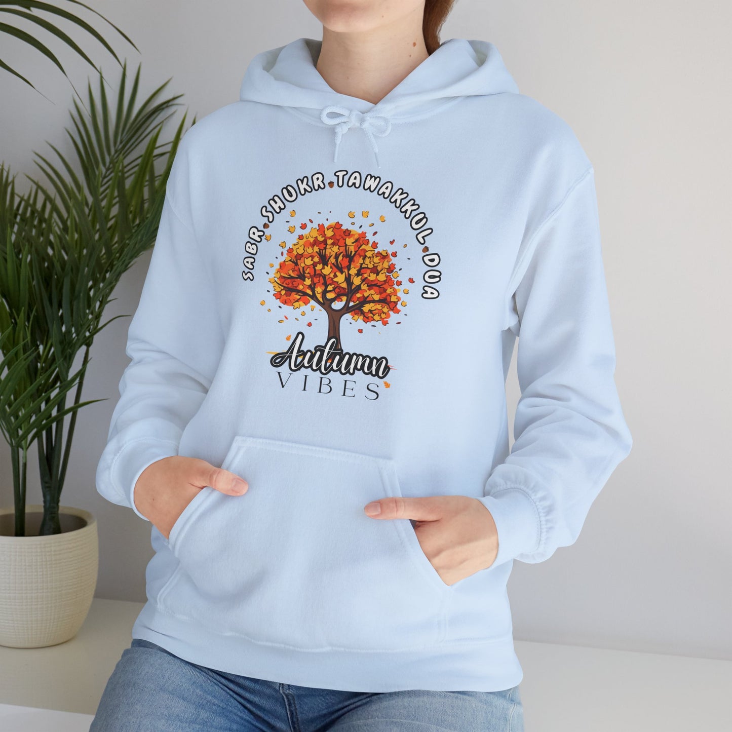 Sabr Shukr Tawakkul Dua Autumn Vibes Graphic Hoodie - Cozy Autumn Soft Cotton Graphic Unisex Hoodie