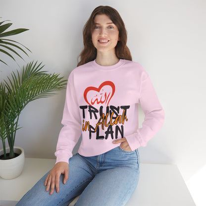 Trust in Allah's Plan Typographic Sweatshirt - Tawakkul Cozy Soft Cotton Unisex Sweatshirt