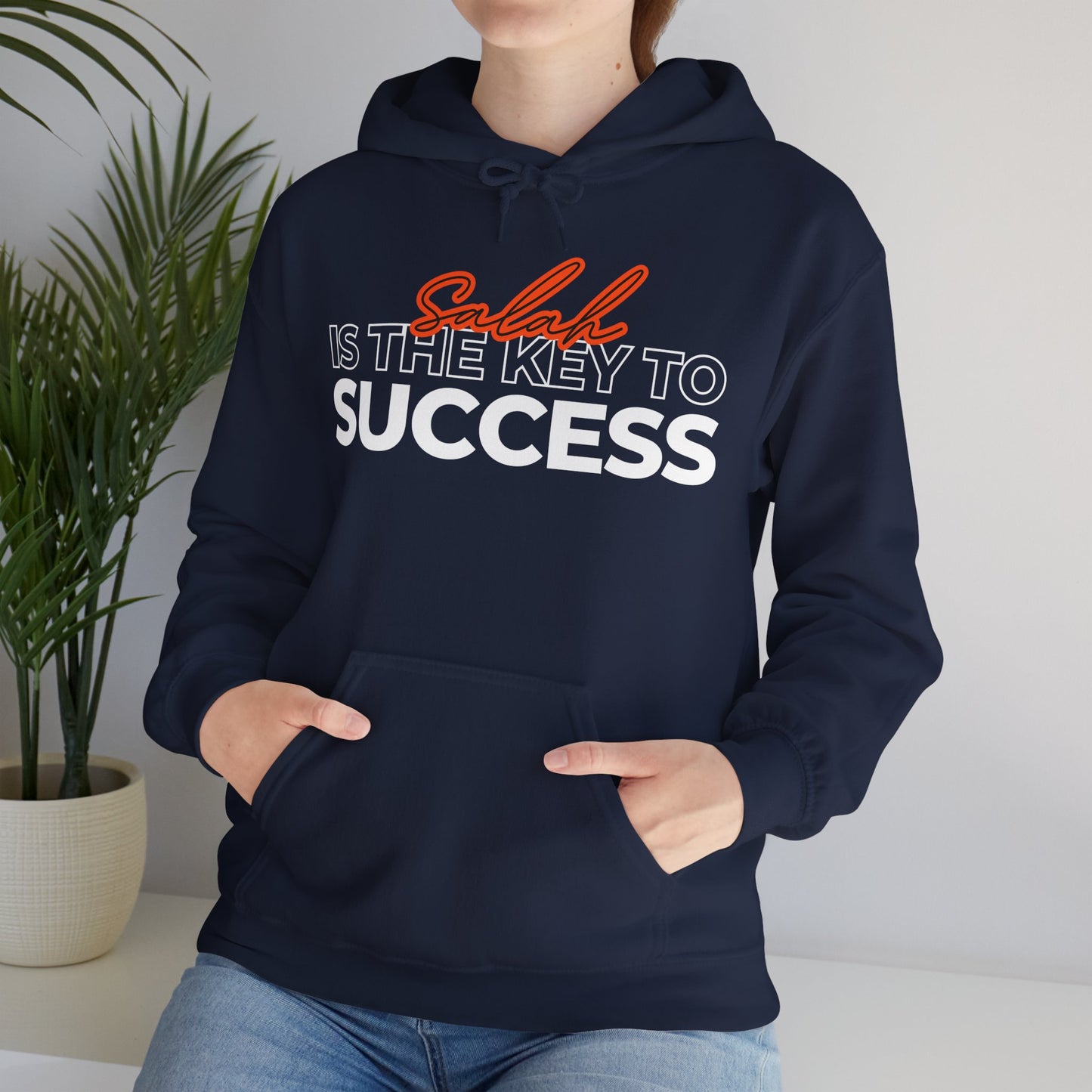Salah is the Key to Success Typographic Hoodie - Cozy Soft Cotton Unisex Statement Hoodie