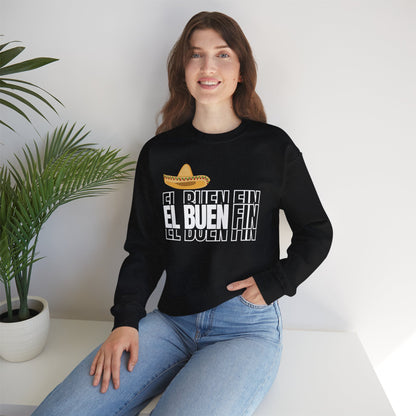 El Buen Fin Shadow Typography Sweatshirt - 3D Graphic Crewneck