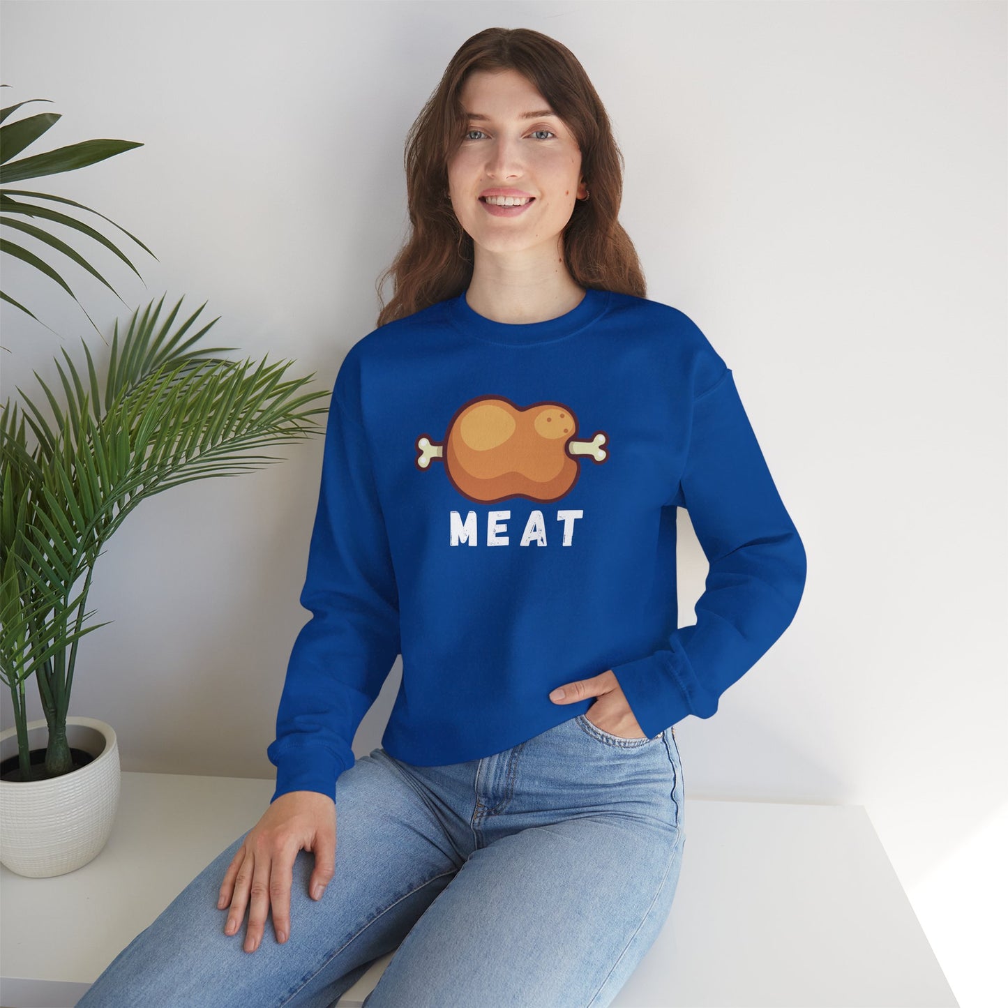 Cartoon MEAT Graphic Sweatshirt - Cozy Soft Cotton Unisex Graphic Sweatshirt