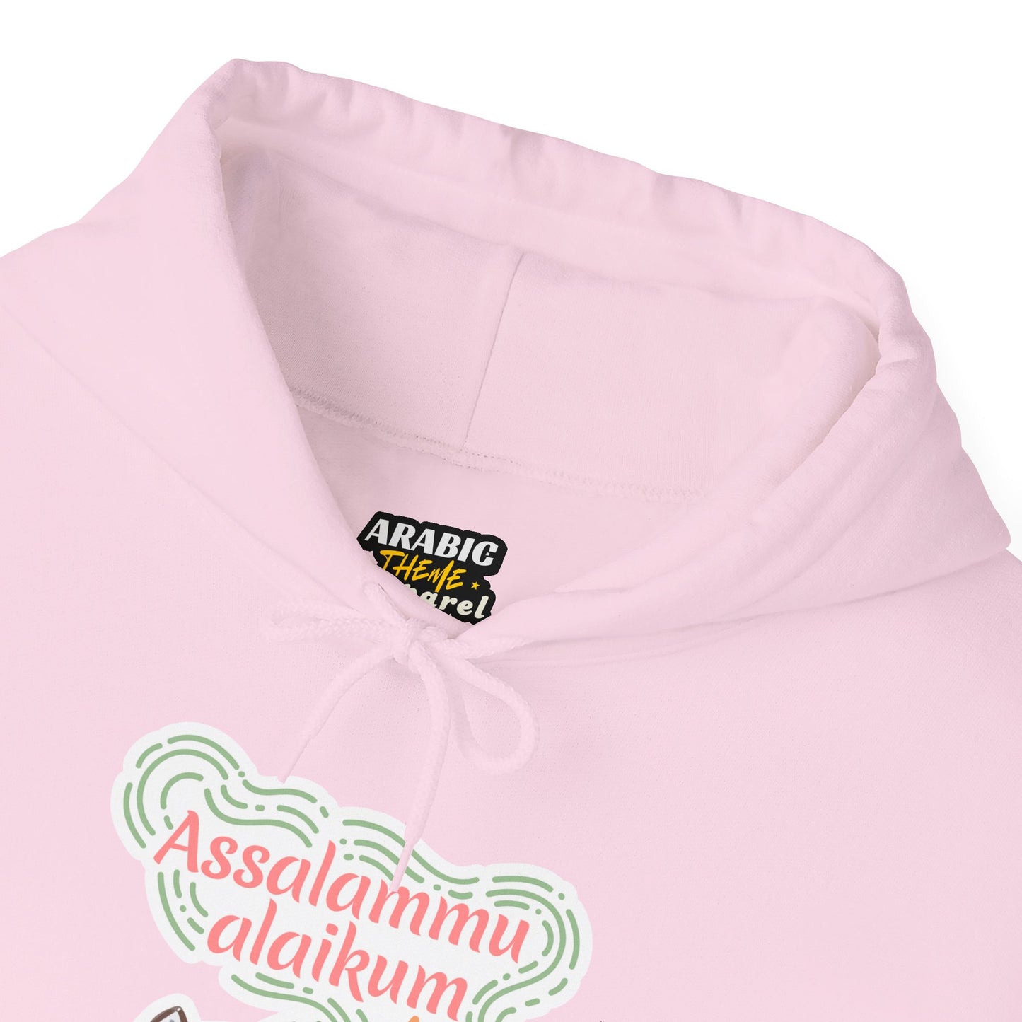 Assalamualaikum Typographic Hoodie - Cat Sunglasses Graphic Cozy Soft Cotton Unisex Hoodie