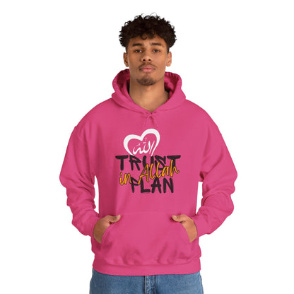 Trust in Allah's Plan Typographic Hoodie - Tawakkul Cozy Soft Cotton Unisex Hoodie