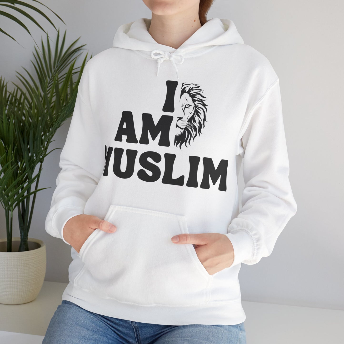 I Am Muslim Typographic Hoodie - Lion Cozy Soft Cotton Hoodie