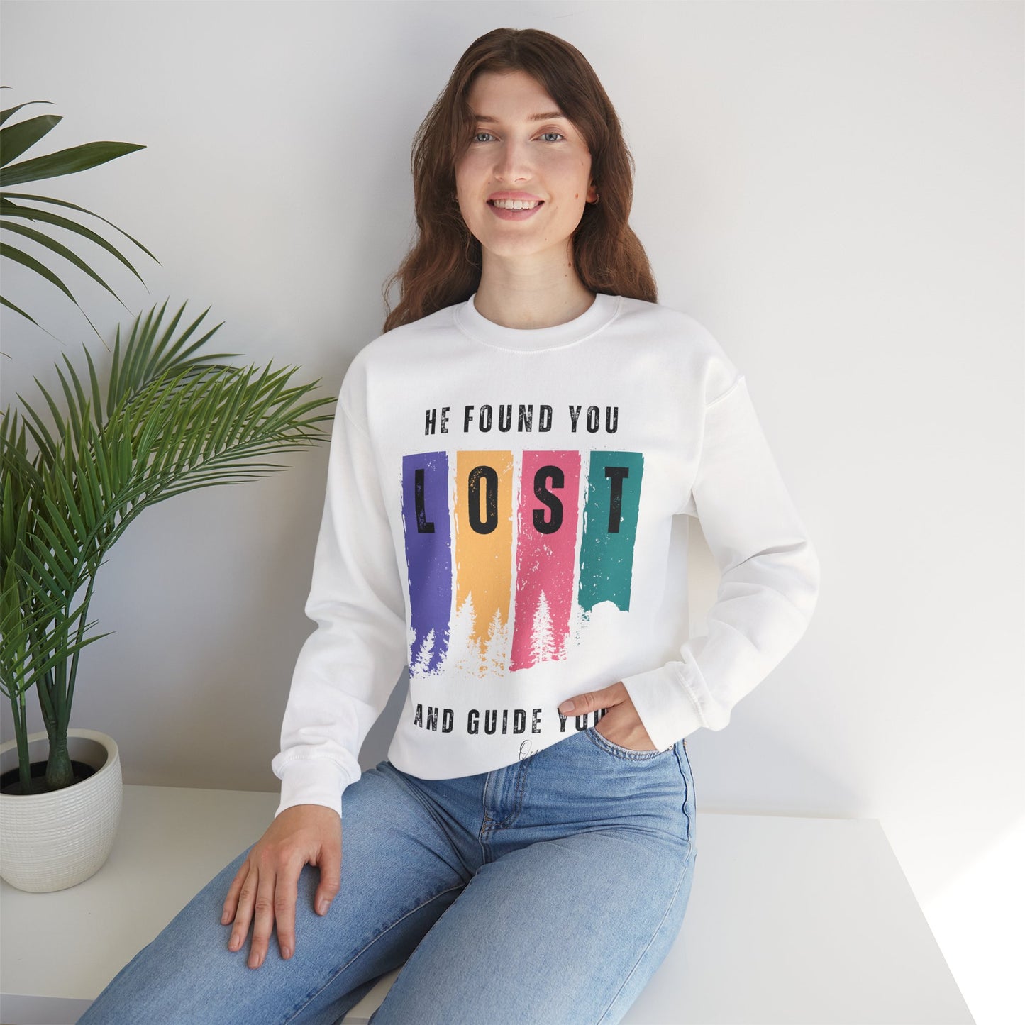 He Found You lost And Guide You Graphic Sweatshirt - He Found You lost And Guide You Typography Islamic Unisex Sweatshirt