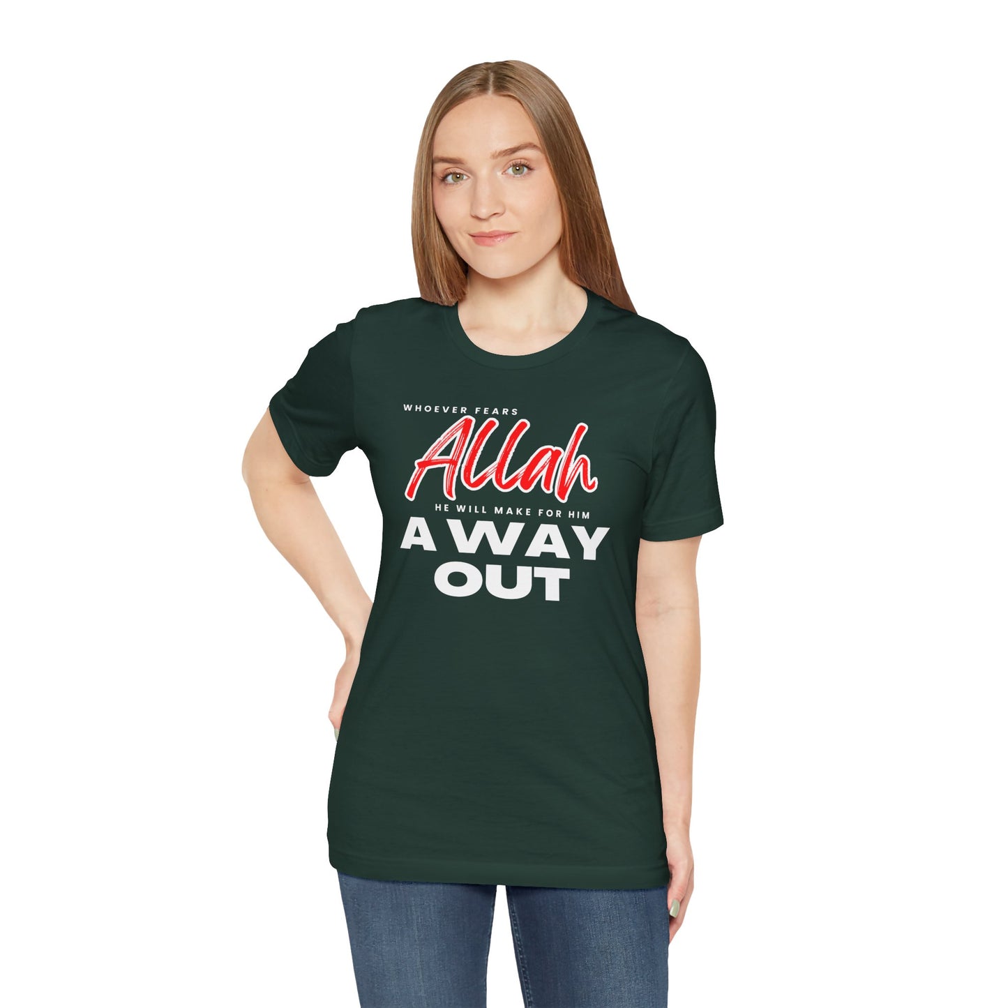 Fear Allah Way Typographic Tee T-Shirt - Cozy Soft Cotton Unisex Statement Tee