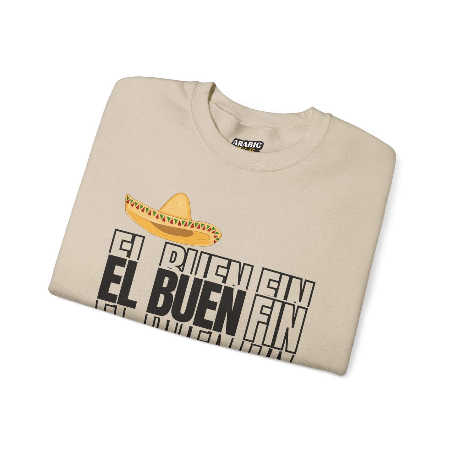 El Buen Fin Shadow Typography Sweatshirt - 3D Graphic Crewneck