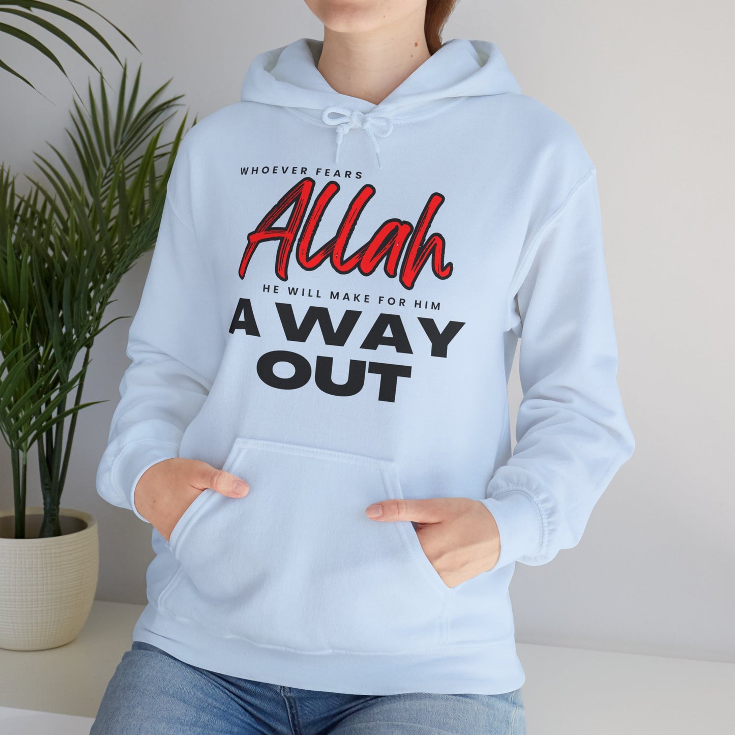 Fear Allah Way Typographic Hoodie - Cozy Soft Cotton Unisex Statement Hoodie
