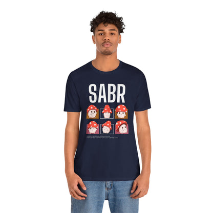 Sabr Typographic Tee T-Shirt - Cute Mushroom Cozy Soft Cotton Unisex Statement Tee