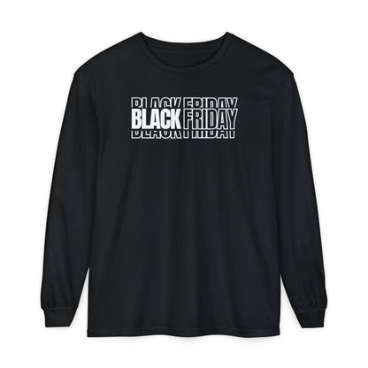 Black Friday Shadow Typography Long Sleeve - 3D Graphic Tee