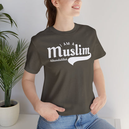 I Am A Muslim Typographic Tee T-Shirt - Cozy Soft Cotton Unisex Statement Tee