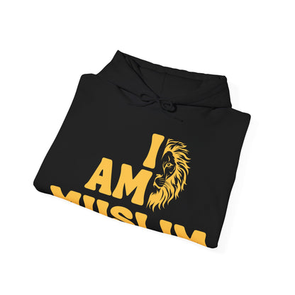 I Am Muslim Typographic Hoodie - Lion Cozy Soft Cotton Hoodie