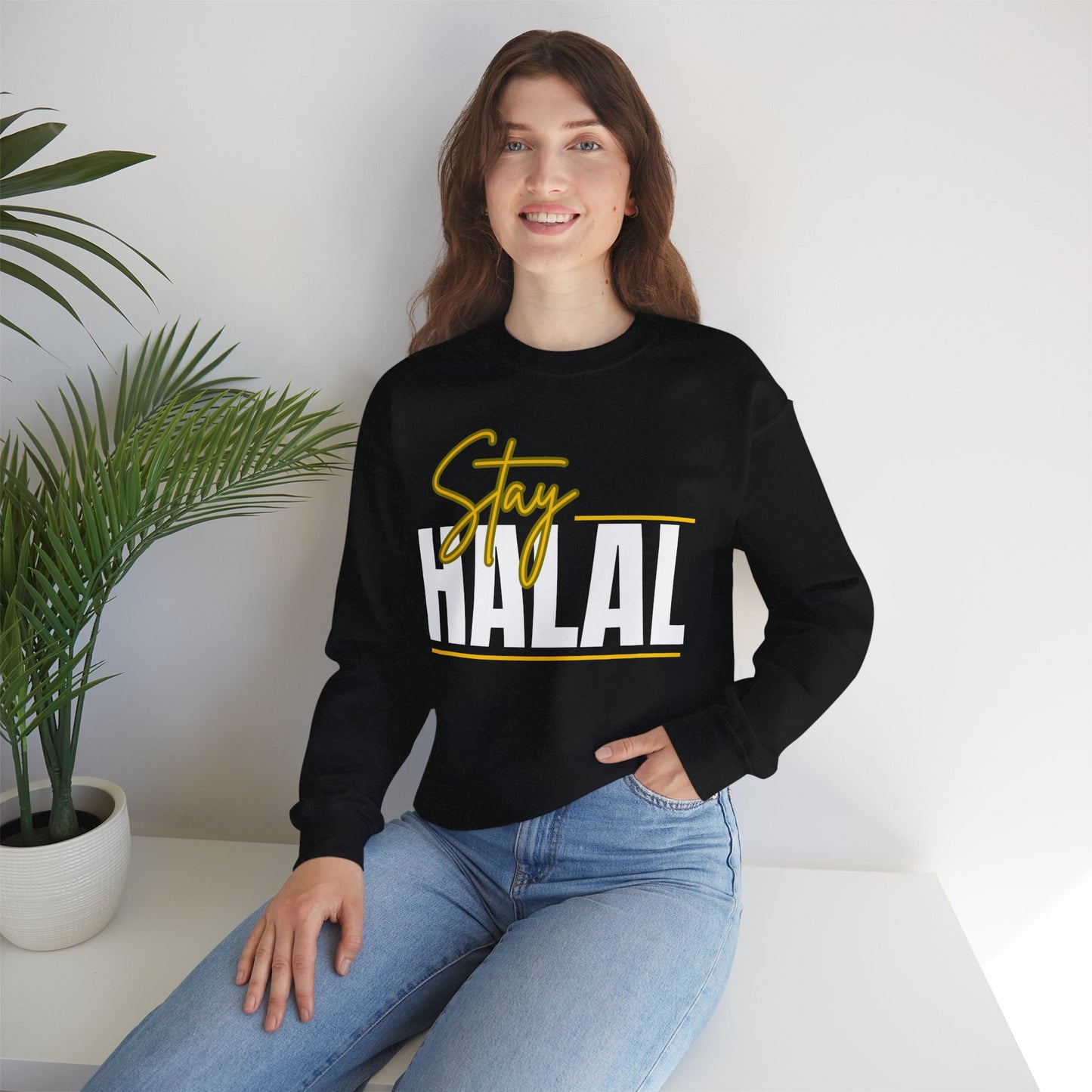 Stay Halal Graphic Sweatshirt - Soft Cozy Stay Halal Graphic Unisex Sweatshirt