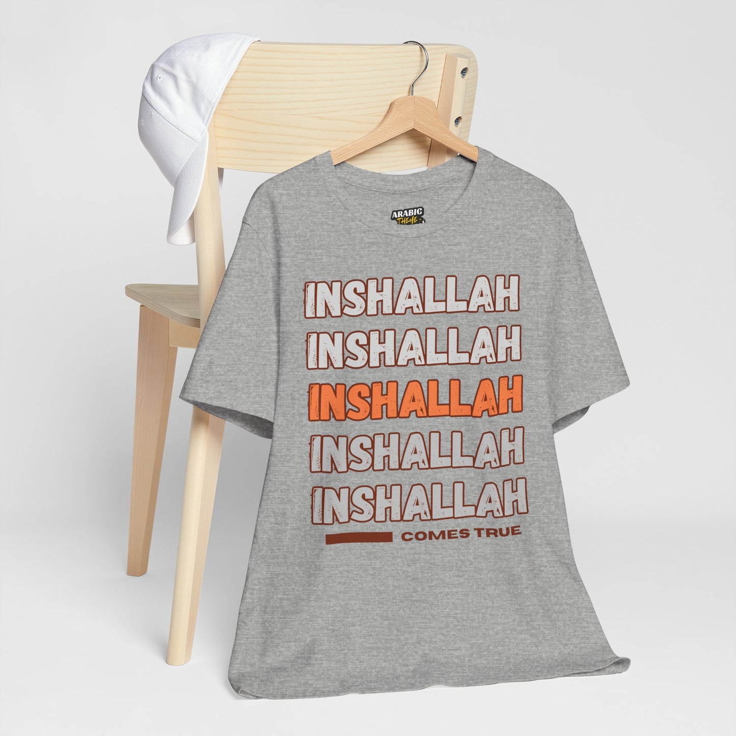 Inshallah Comes True Typographic Tee T-Shirt - Cozy Soft Cotton Unisex Tee
