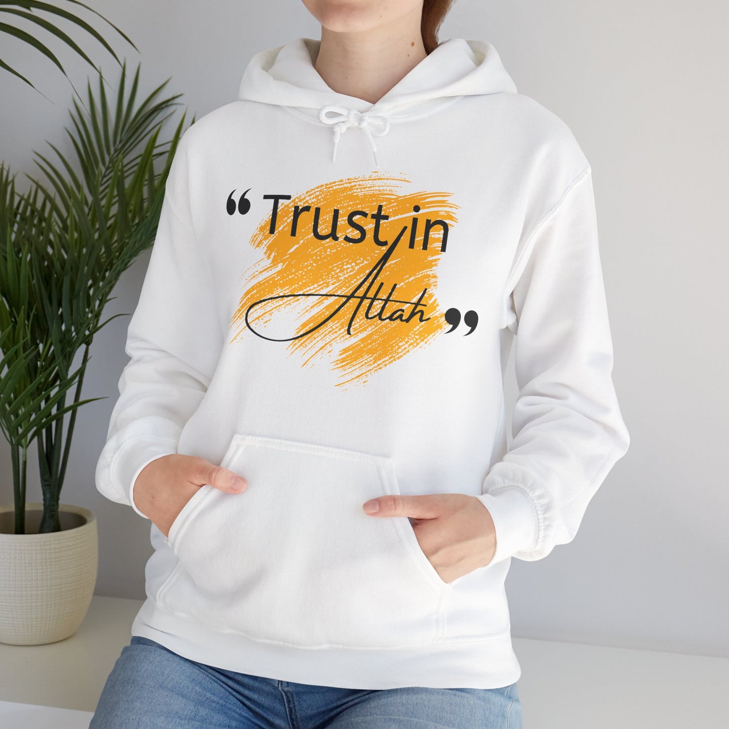Trust in Allah Graphic Tee Hoodie - Trust in Allah Typography Islamic Unisex Hoodie