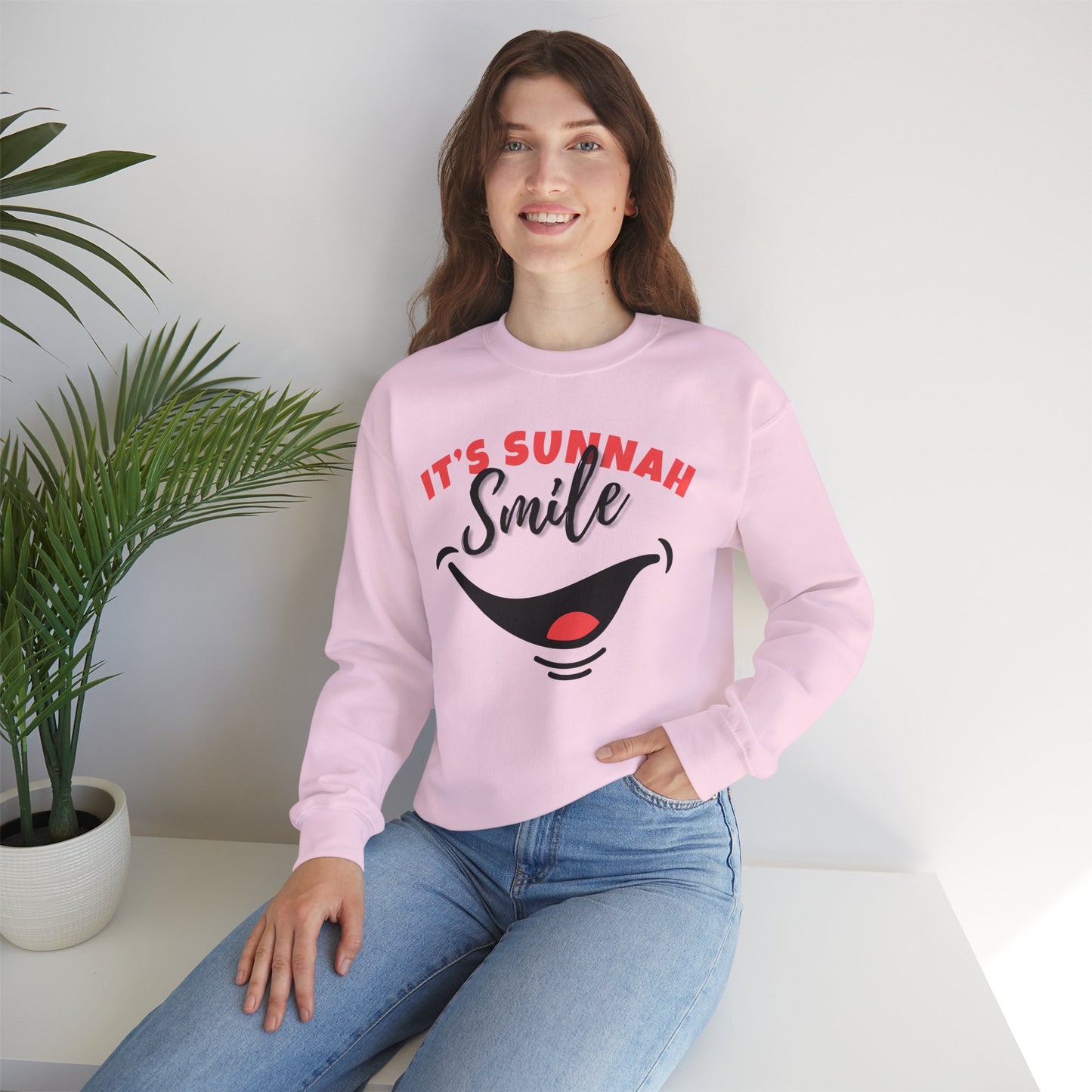 It's Sunnah Smile Graphic Sweatshirt - It's Sunnah Smile Typography Islamic Unisex Sweatshirt